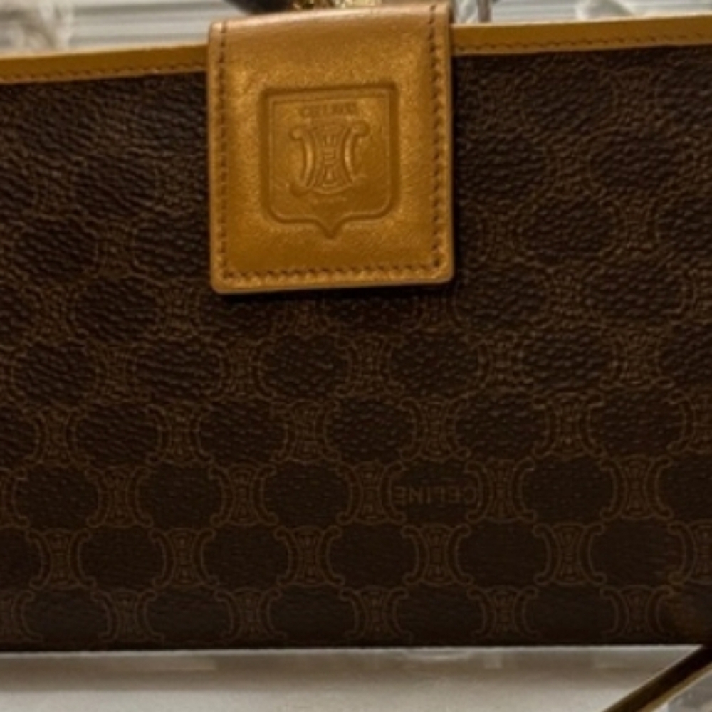 Celine Dark Brown and Tan Wallet